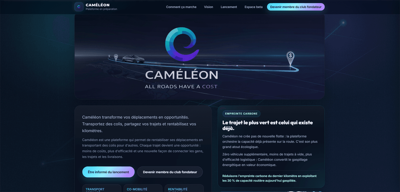 Aperçu du site Caméléon